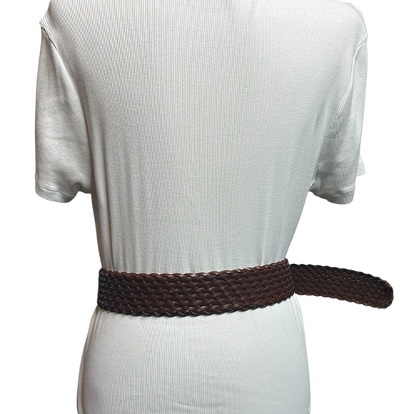 Michael Kors Brown Woven Belt with Gold Buckle - Picture 3 of 7